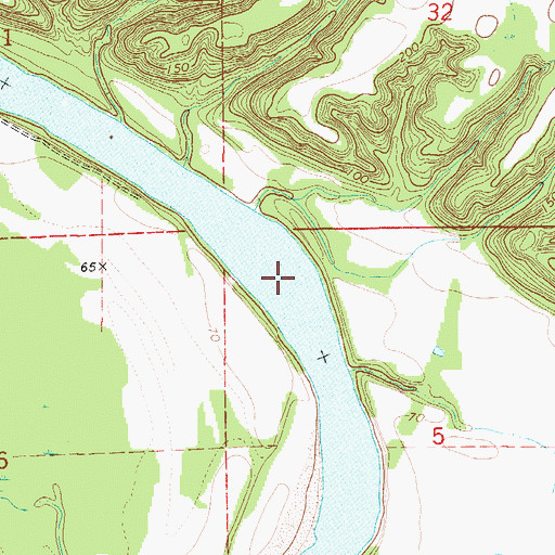 Topographic Map of Yellow Jacket Bar, AL