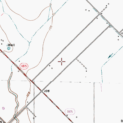 Topographic Map of Ward Airpark, TX