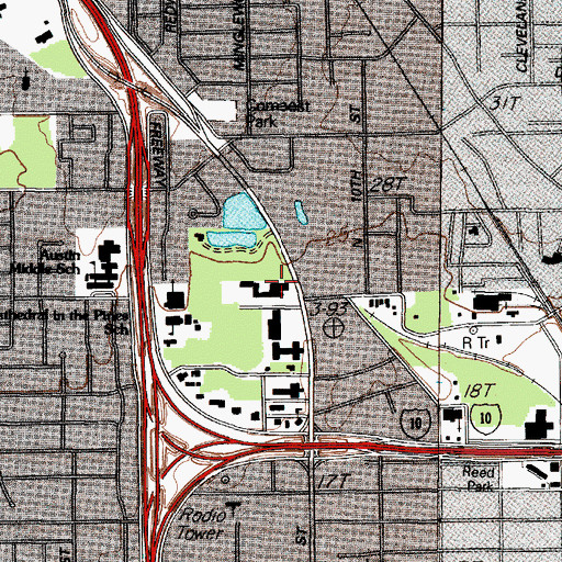 Topographic Map of Sheraton Spindletop Hotel Heliport, TX