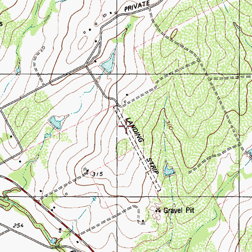 Topographic Map of Brown Ranch Airport (historical), TX