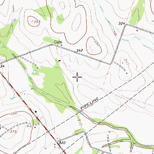Topographic Map of Meyer Ranch Airport (historical), TX