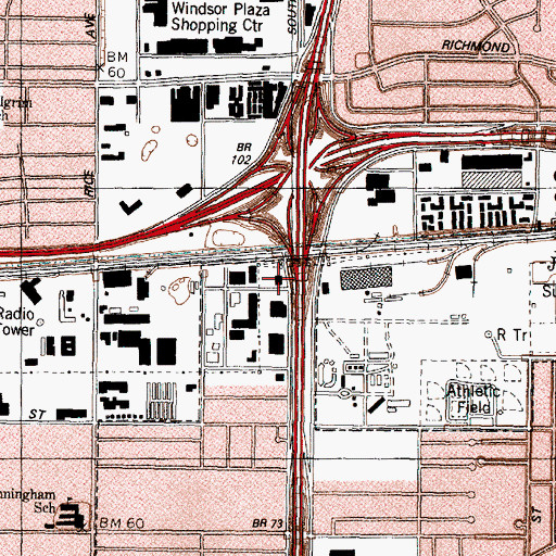 Topographic Map of Horlock Heliport, TX