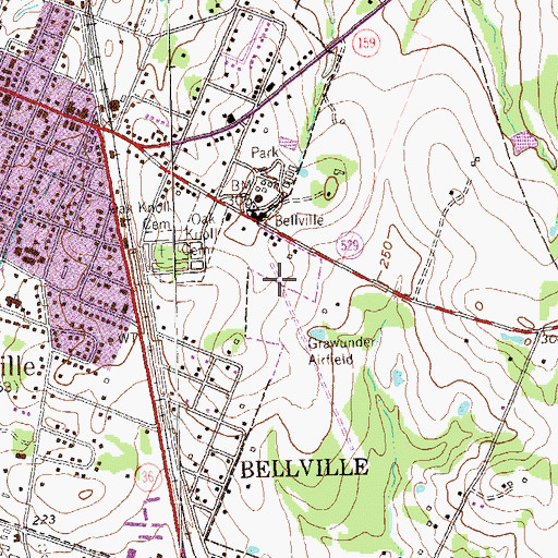 Topographic Map of Grawunder Field, TX