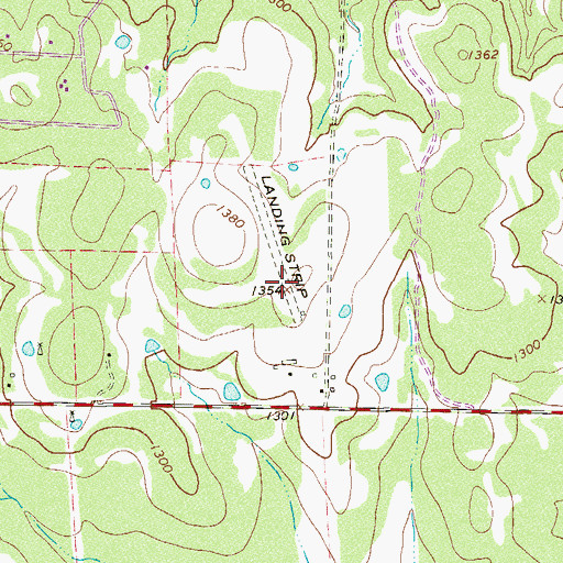 Topographic Map of Grosser Airport, TX