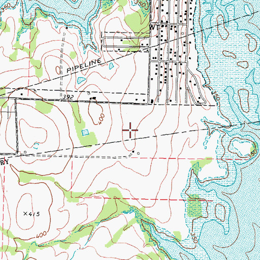 Topographic Map of Aero Estates Airport, TX