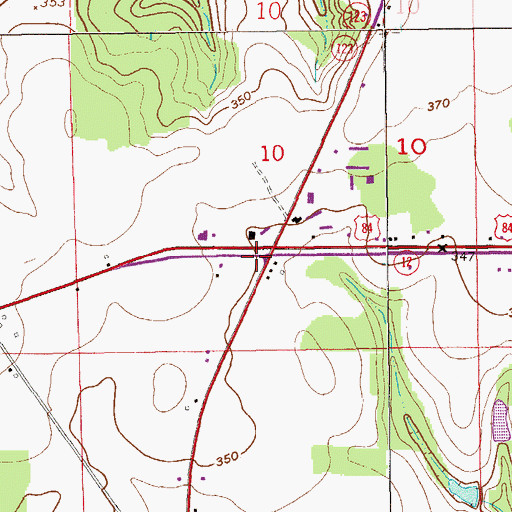 Topographic Map of Backems Crossroads, AL