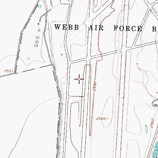 Topographic Map of Big Spring Mc Mahon-Wrinkle Airport, TX