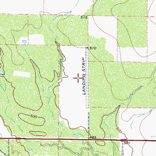 Topographic Map of Quatro Ranch Airport (historical), TX