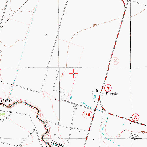 Topographic Map of Oliver Till Airport (historical), TX