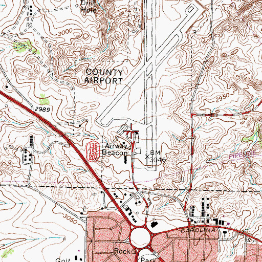 Topographic Map of Hutchinson County Airport, TX