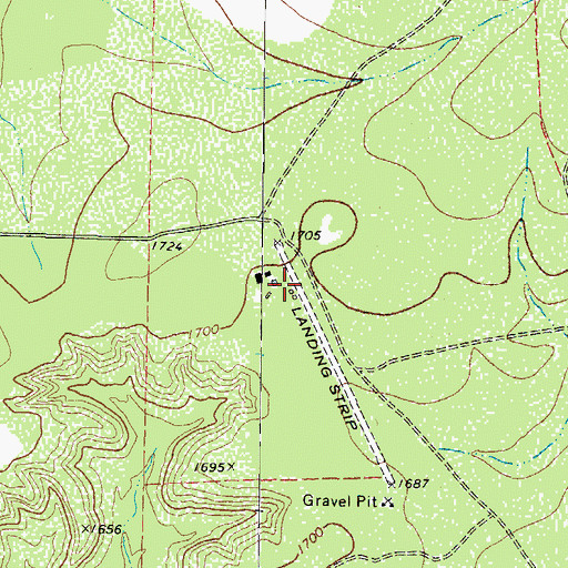 Topographic Map of Leona Ranch Airport, TX