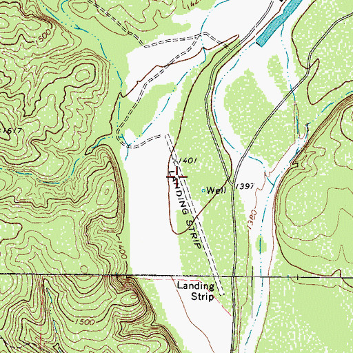 Topographic Map of L Davis Ranch Airport, TX