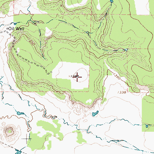 Topographic Map of Caselman Ranch Airport, TX