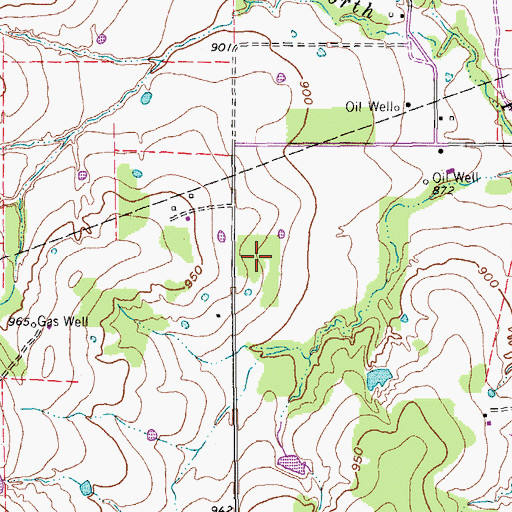 Topographic Map of Jim Sears Airport, TX