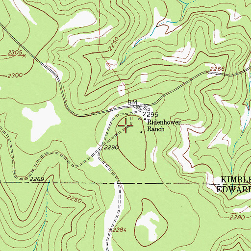 Topographic Map of J R Ranch Airport, TX