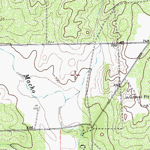 Topographic Map of Hamilton Ranch Airport, TX