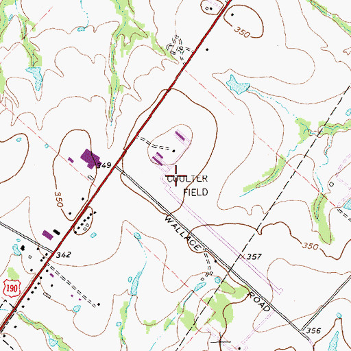 Topographic Map of Coulter Field, TX