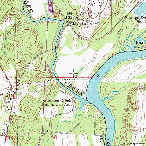 Topographic Map of Emussa (historical), AL