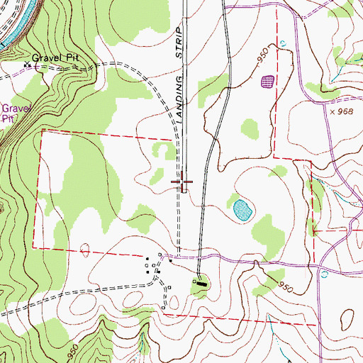 Topographic Map of Rutherford Ranch Airport, TX