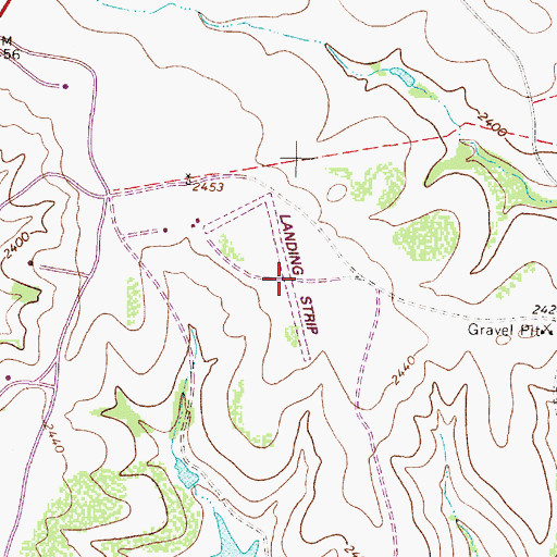 Topographic Map of Sears Airport (historical), TX