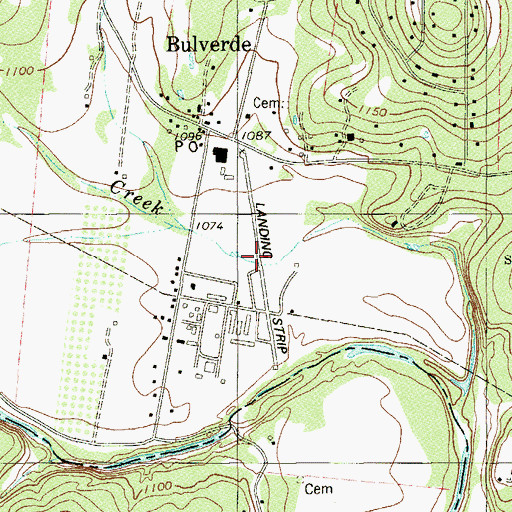 Topographic Map of Bulverde Airpark, TX