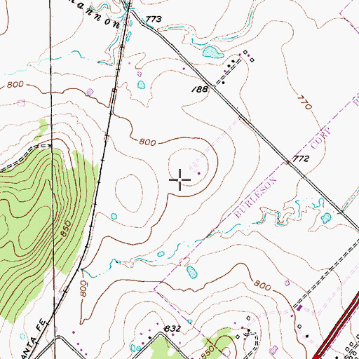 Topographic Map of Bransom Farm Airport (historical), TX
