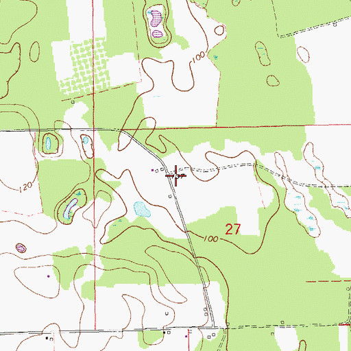 Topographic Map of Evans Store (historical), AL