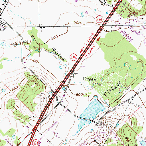 Topographic Map of Peacock Willow Creek Heliport, TX