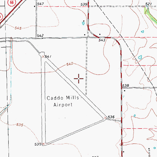 Topographic Map of Caddo Mills Municipal Airport, TX