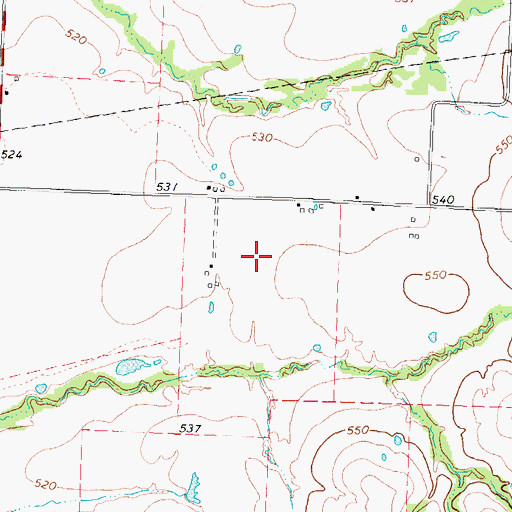 Topographic Map of Glenmar Airport, TX
