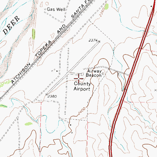 Topographic Map of Hemphill County Airport, TX