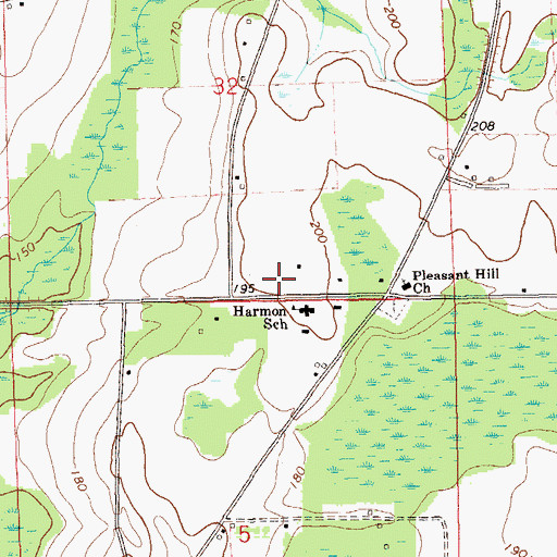 Topographic Map of Harmon, AL