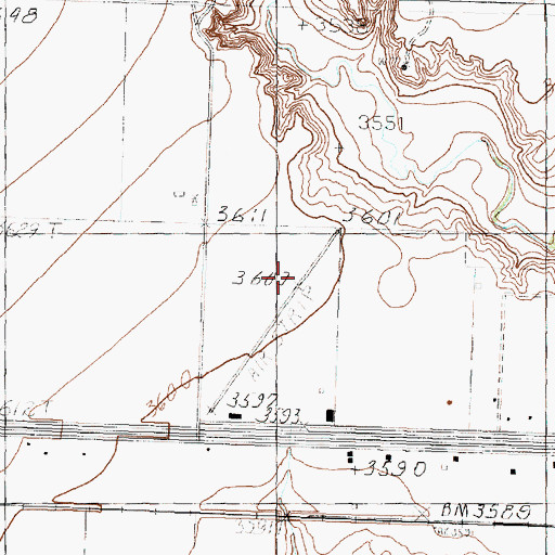 Topographic Map of Canam Airport (historical), TX