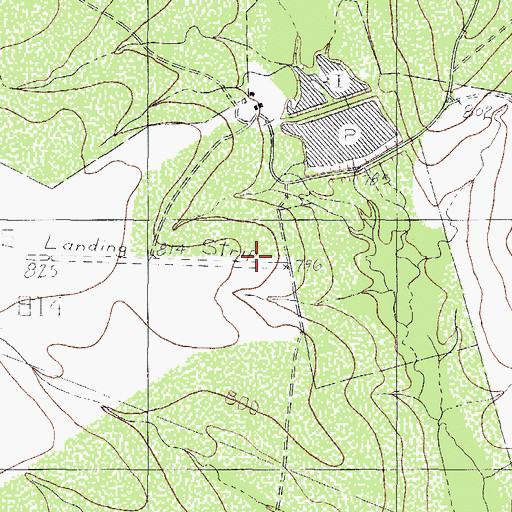 Topographic Map of Glass Ranch Airport (historical), TX