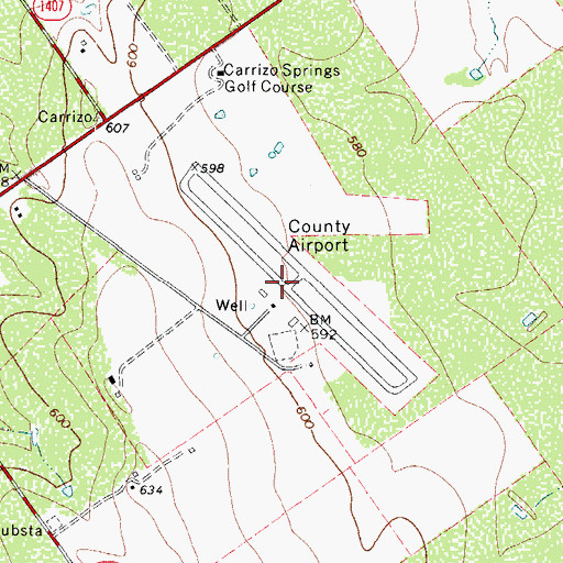 Topographic Map of Dimmit County Airport, TX
