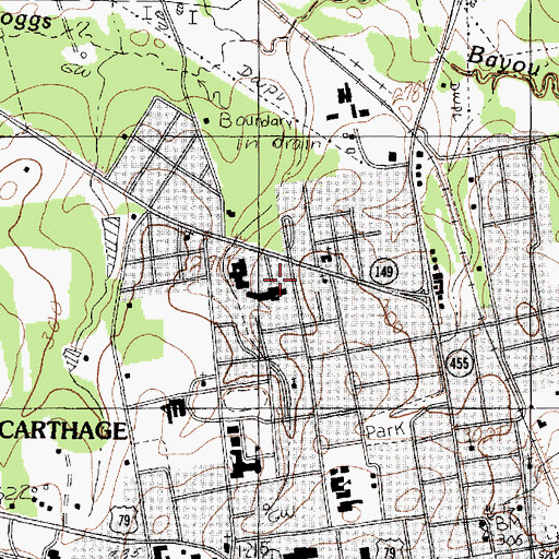 Topographic Map of Panola General Hospital Heliport, TX