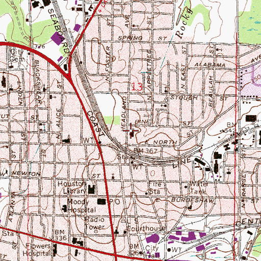 Topographic Map of Greater Beulah Baptist Church, AL