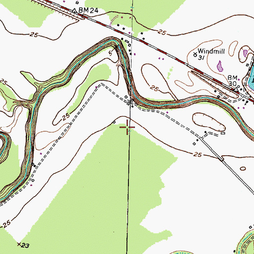 Topographic Map of Fay Ranch Airport (historical), TX