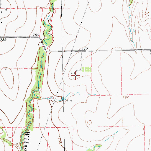 Topographic Map of Tallows Field, TX