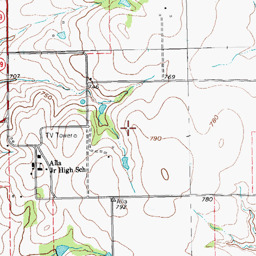 Topographic Map of Four Winds Airport, TX