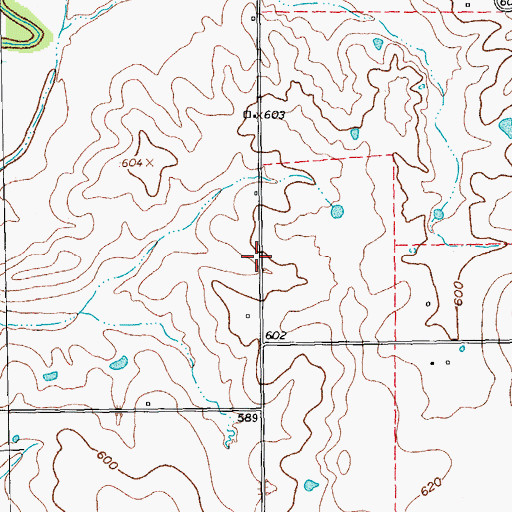 Topographic Map of Aero Estates Airport (historical), TX