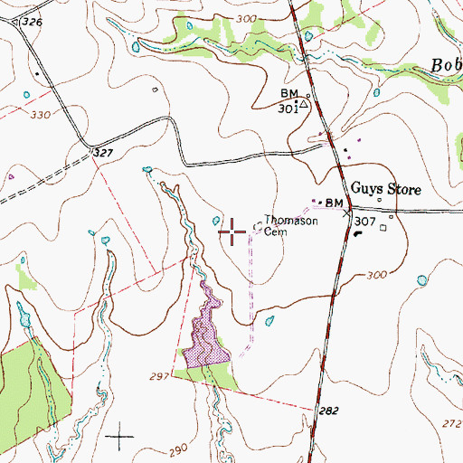 Topographic Map of Moore Ranch Airport, TX