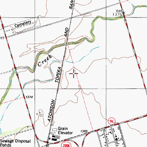 Topographic Map of Barnett Airport (historical), TX