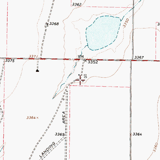 Topographic Map of Reed Airport, TX