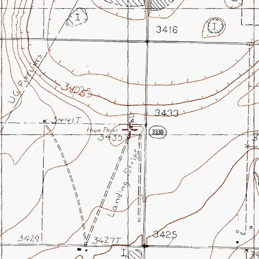 Topographic Map of Finley Ranch Airport, TX