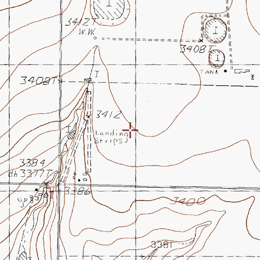 Topographic Map of Finley Farm Airport (historical), TX