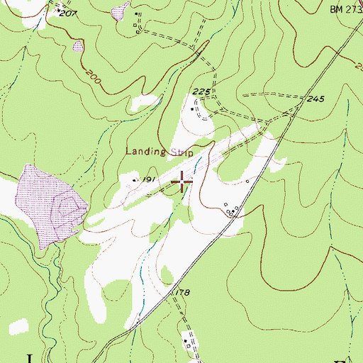 Topographic Map of Lake Bay Gall Airport, TX