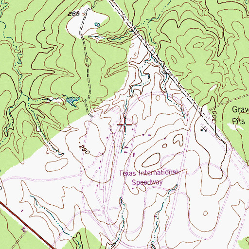 Topographic Map of Texas World Speedway Helistop Number 1 Heliport, TX