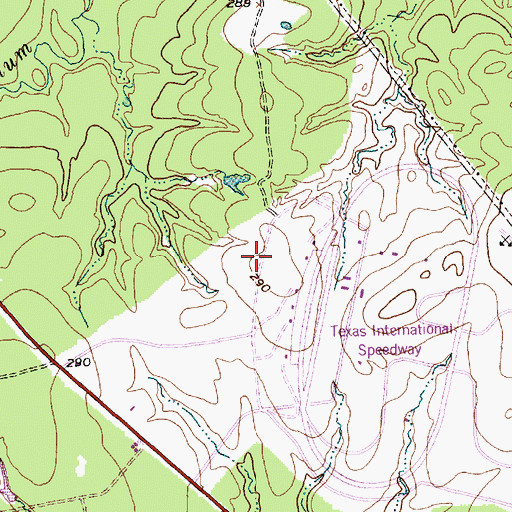 Topographic Map of Texas World Speedway Helistop Number 2 Heliport, TX