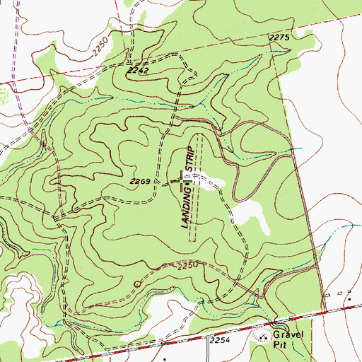 Topographic Map of Landers Ranch Airport, TX